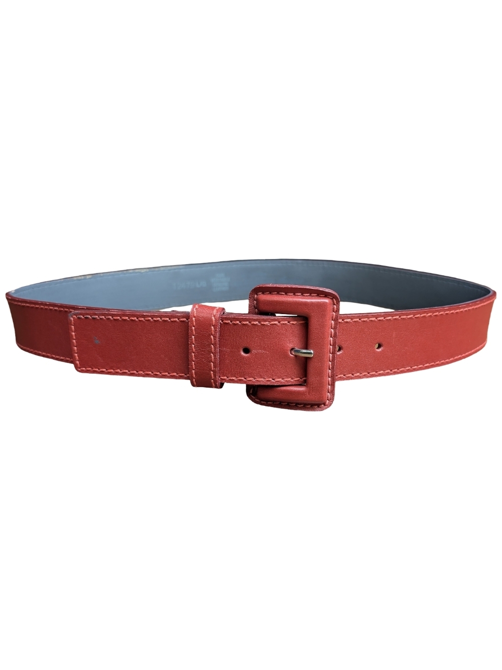 Vintage Made in Canada Red Genuine Leather Statement Belt | Fits 32-35" Waists